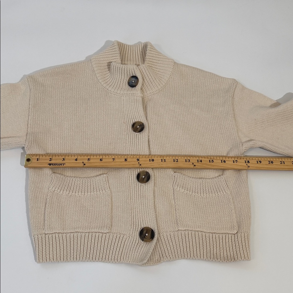 Part Two Copenhagen Clene Cardigan Sweater Size S Cream Color 100% Cotton EUC - Picture 7 of 12
